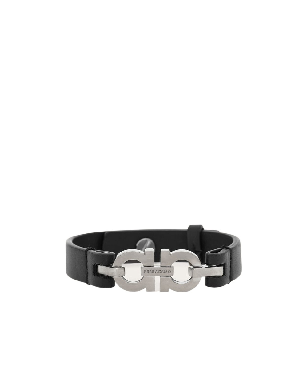 Ferragamo Double Gancini Bracelet In Black