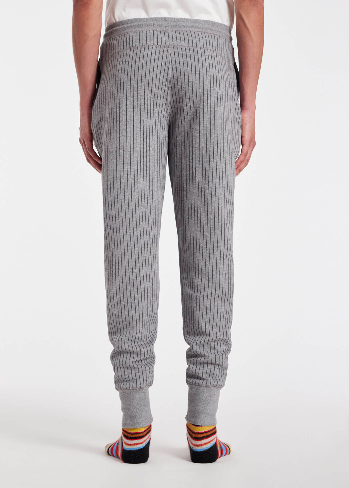 Paul Smith Pinstripe-pattern Track Pants In Gray