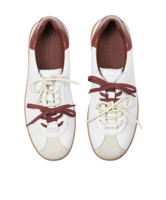 Scarosso Mariate Lace-up Sneakers In White - Calf