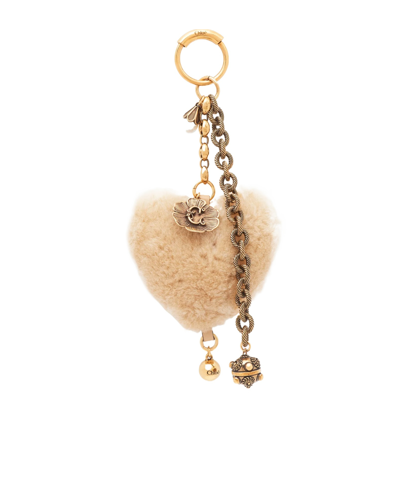 Chloé Symbols Heart Bag Charm In Gold