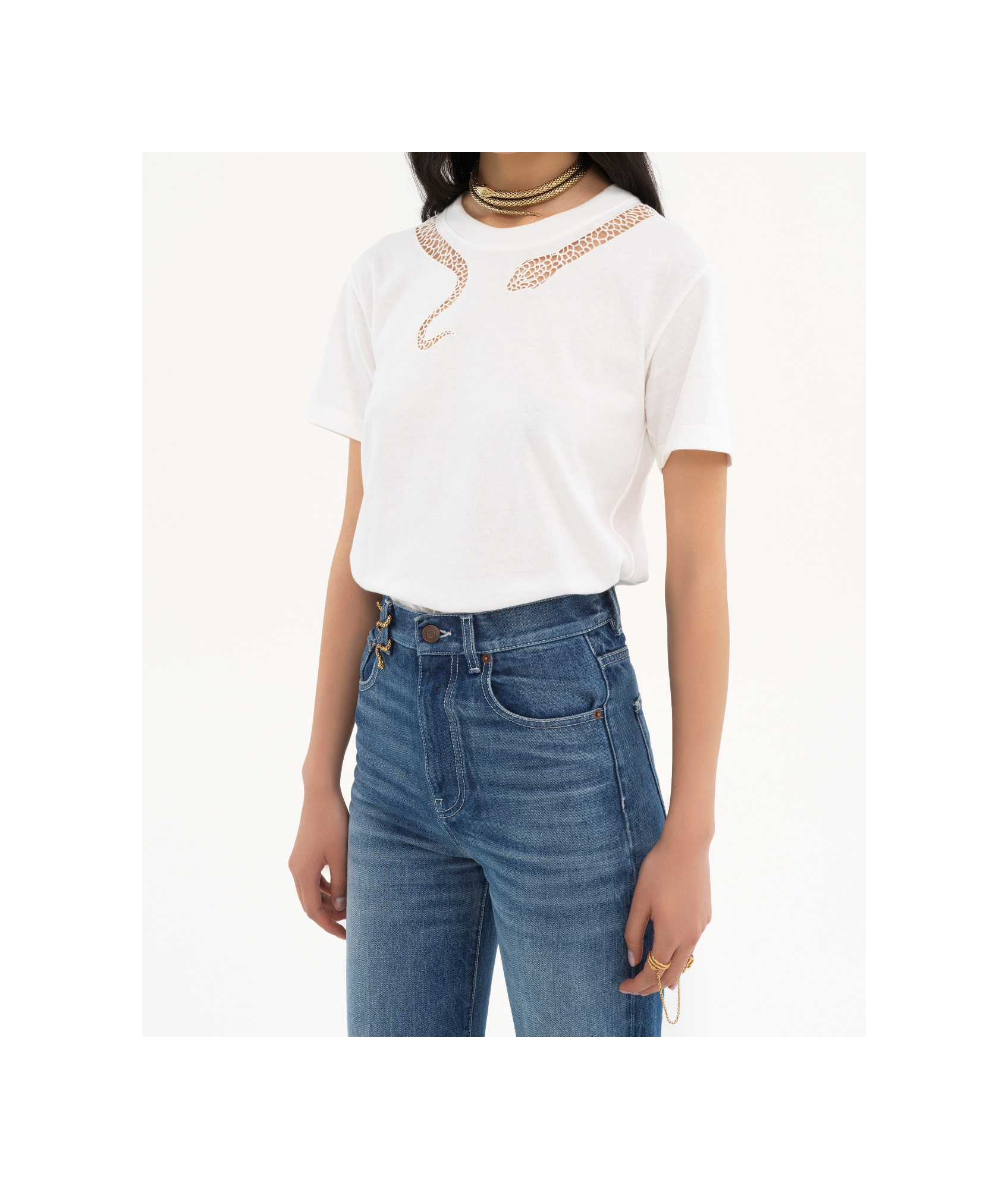 Chloé Plain Lace T-shirt In White