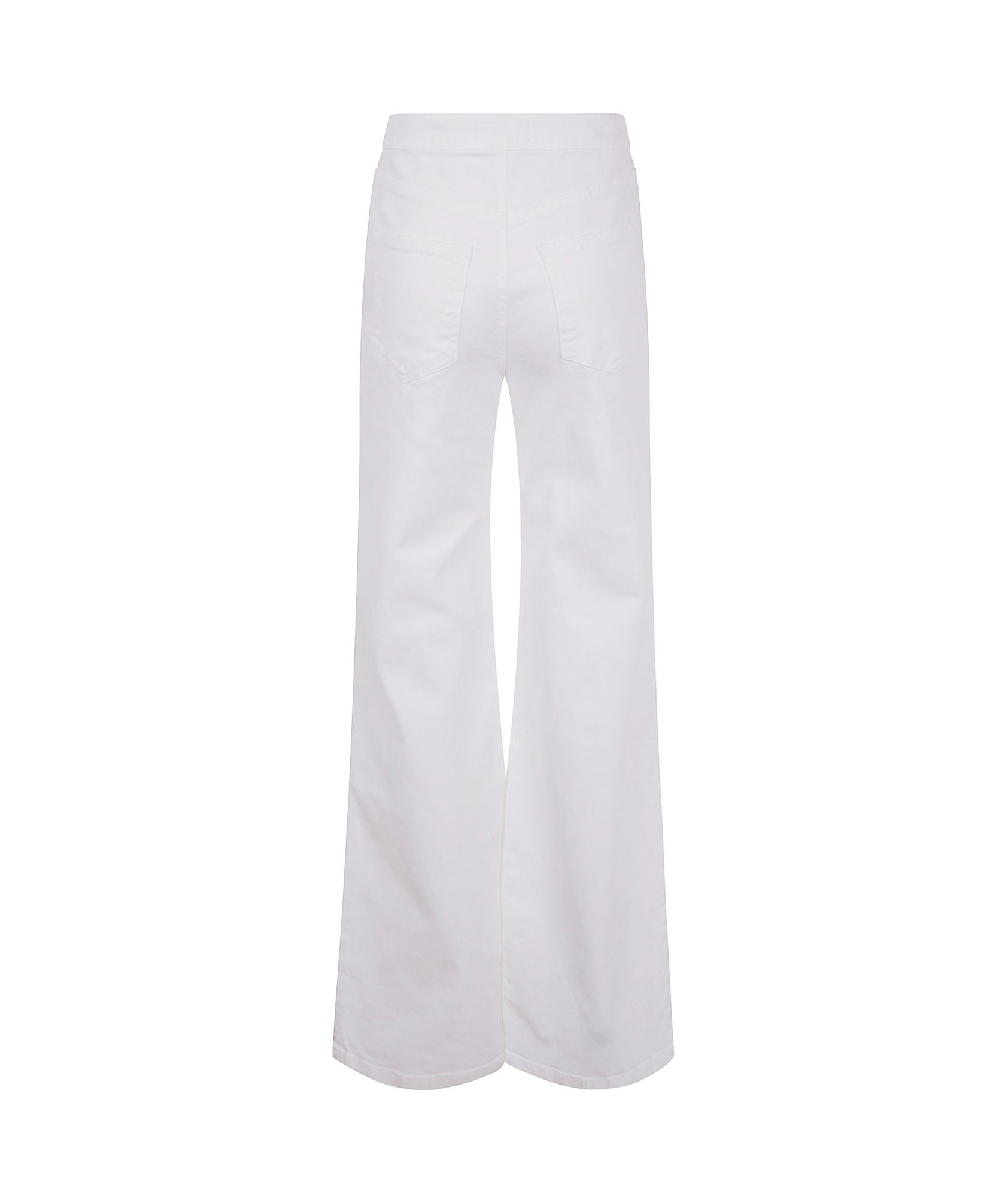 Twinset Wide Leg Trousers In White Denim In White
