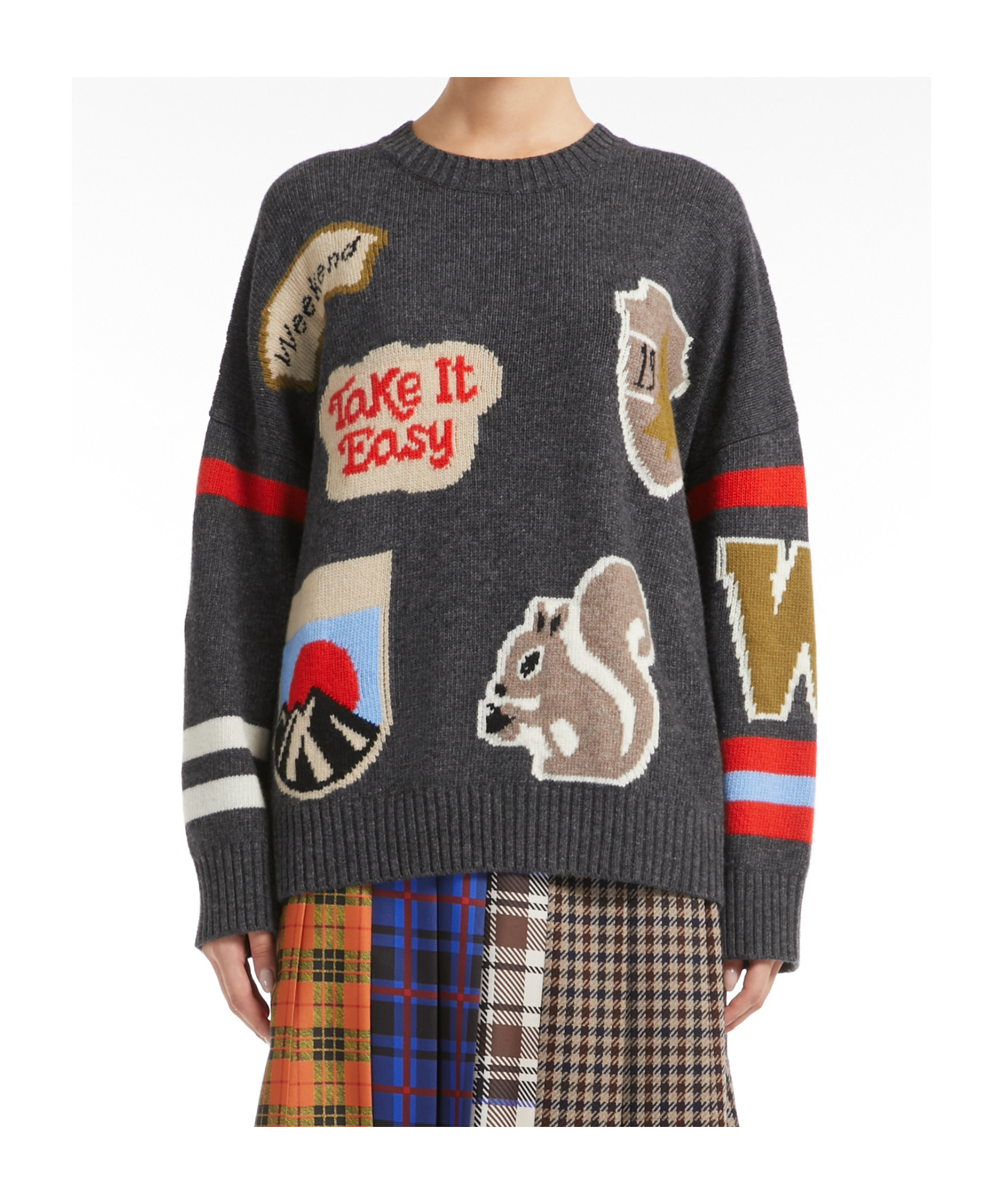 Weekend Max Mara Long-sleeved Wool Sweater In Black
