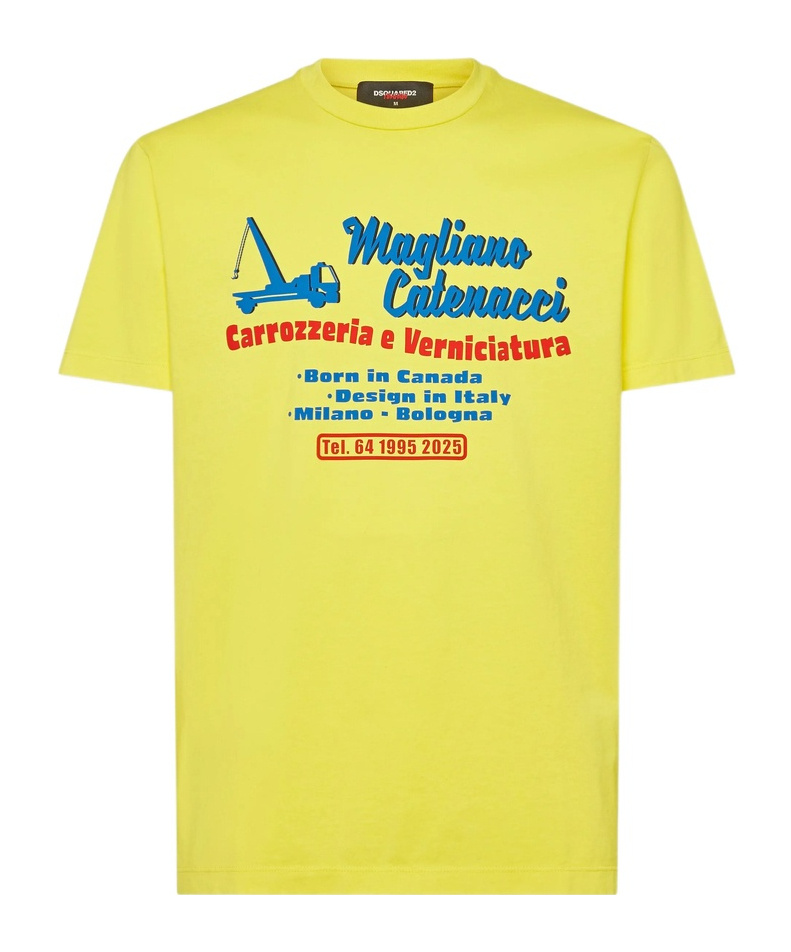 Dsquared2 Crew Neck T-shirt In Yellow