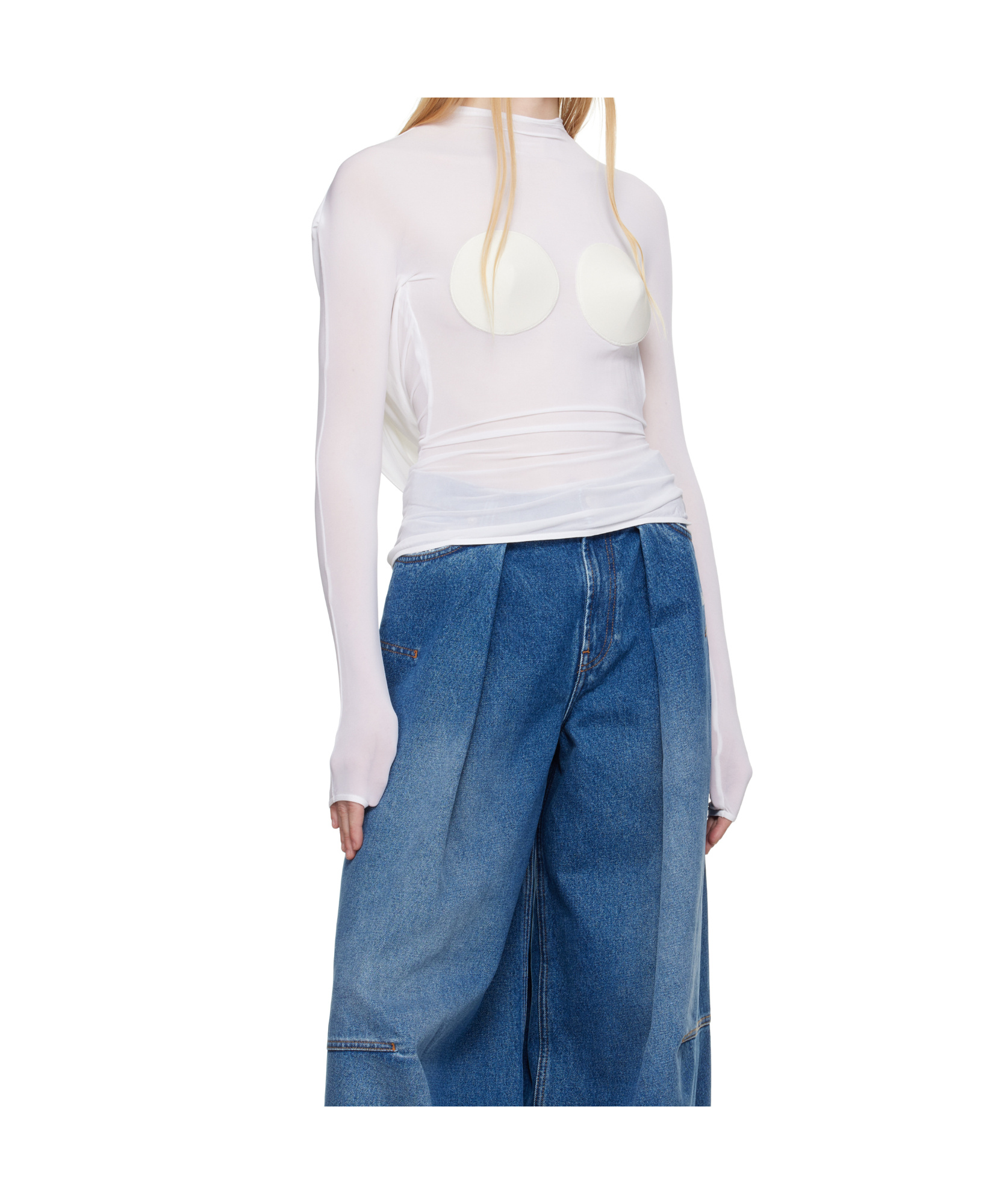 Jean Paul Gaultier White 'the Backless Conical' Top In White