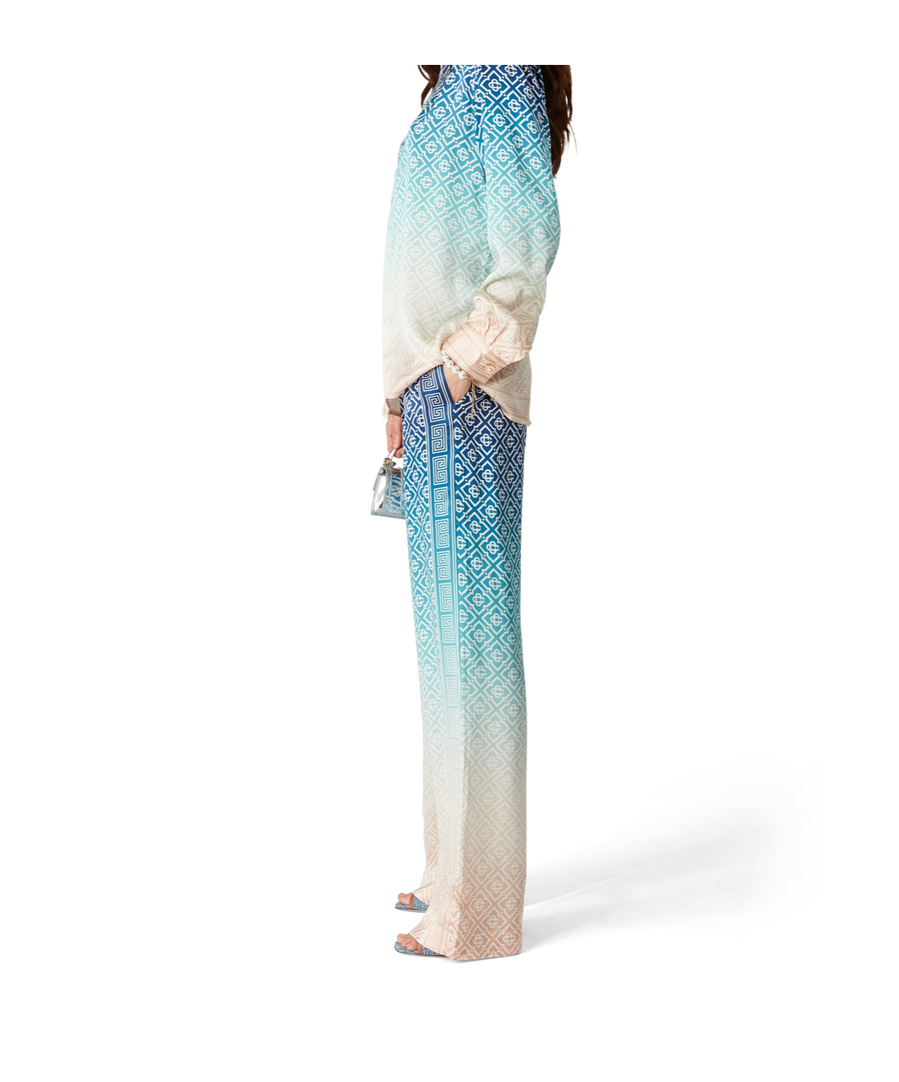 Casablanca Gradient Jacquard Casual Pants In Blue