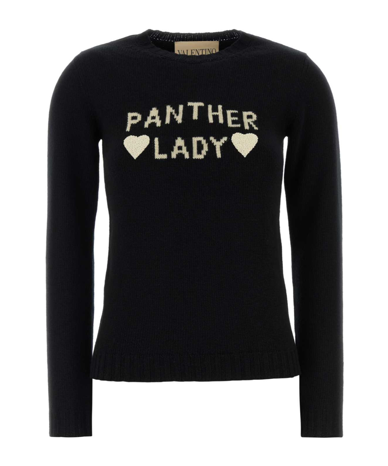 Valentino Long-sleeved Sweater In Black