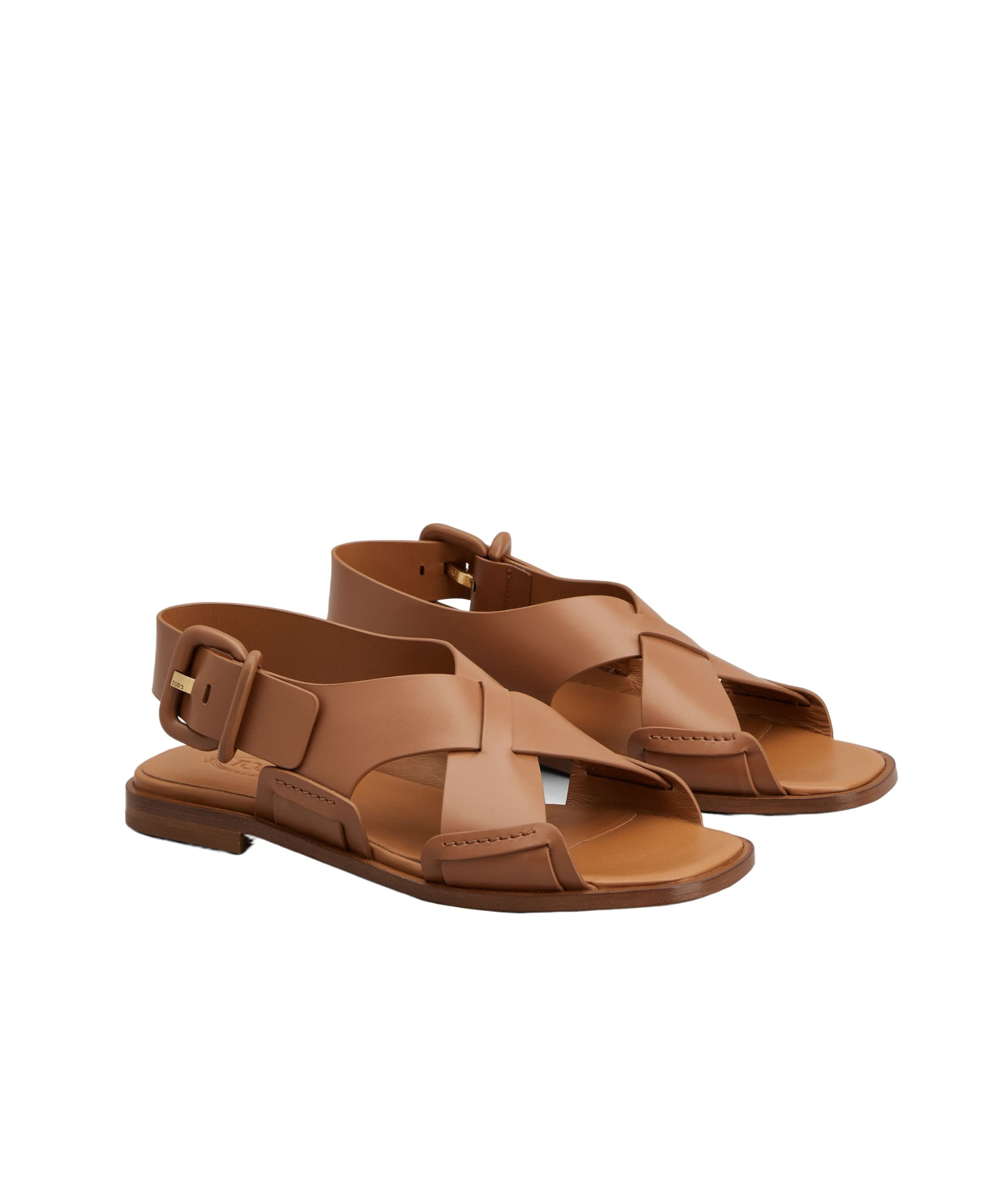 Tod's Half-heeled Flat Sandals In Brown