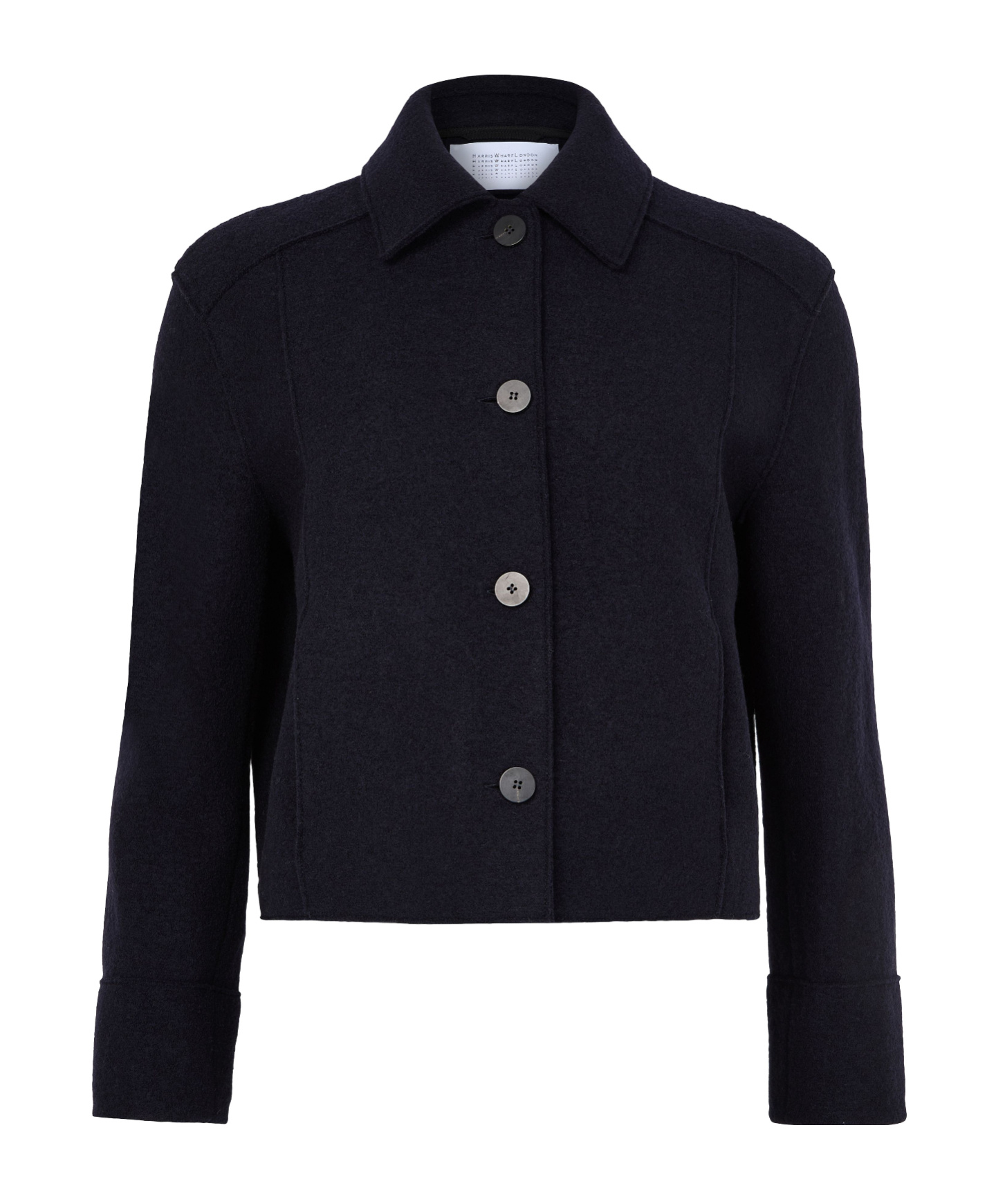 Harris Wharf London Boiled Wool Short Jacket In Blue