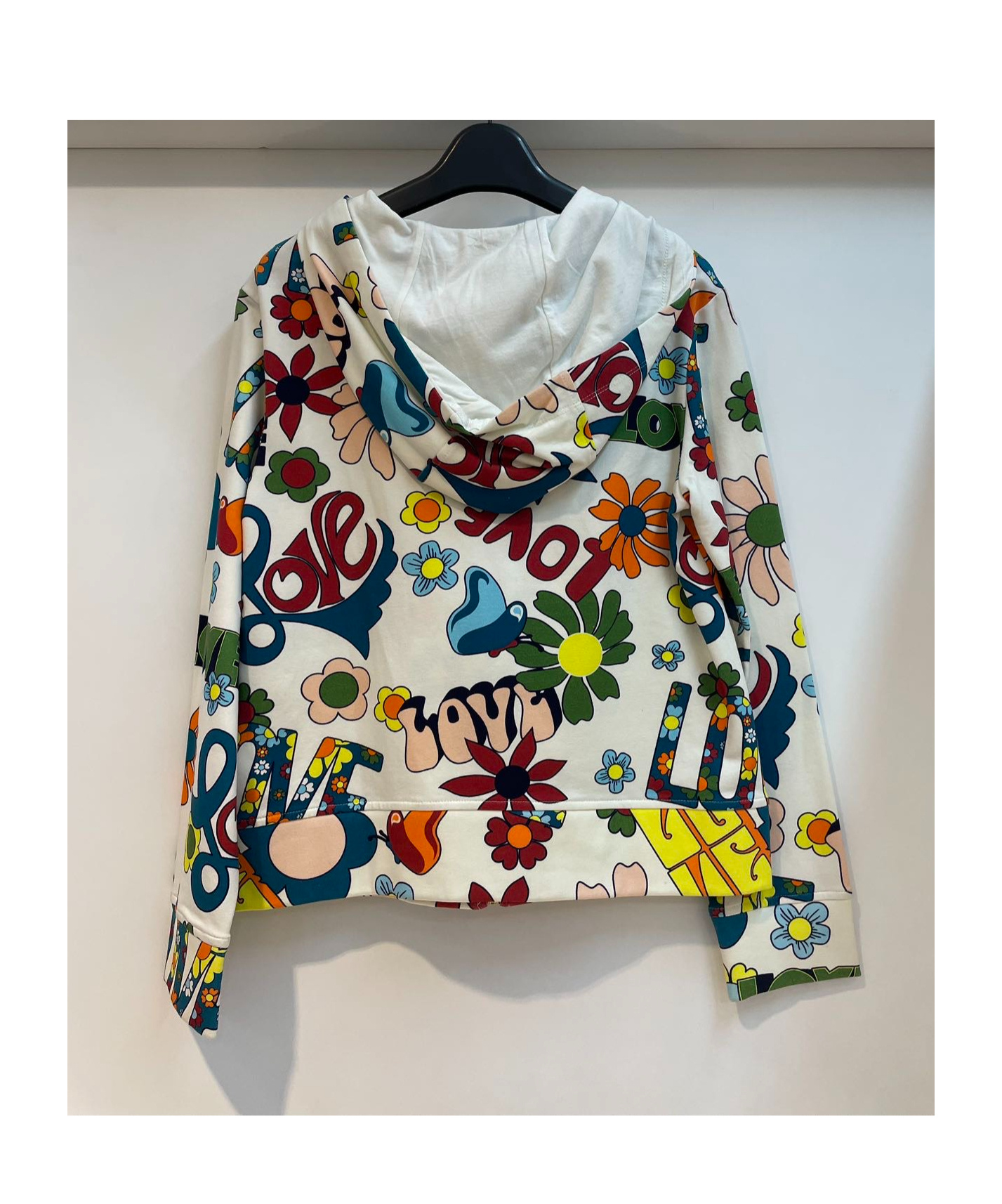 Moschino Printed Zipper Sweater In Multicolor