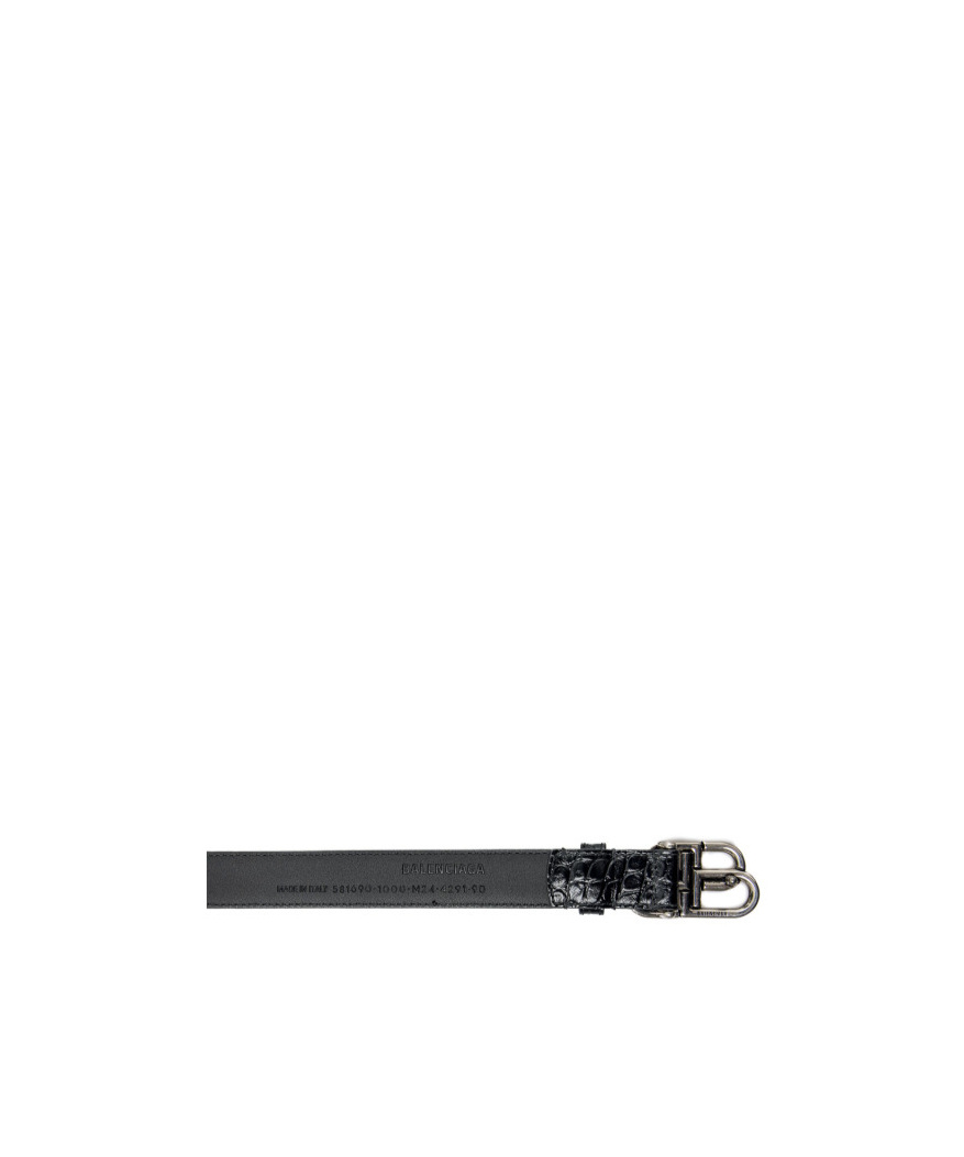 Balenciaga Bb Thin Belt In Black