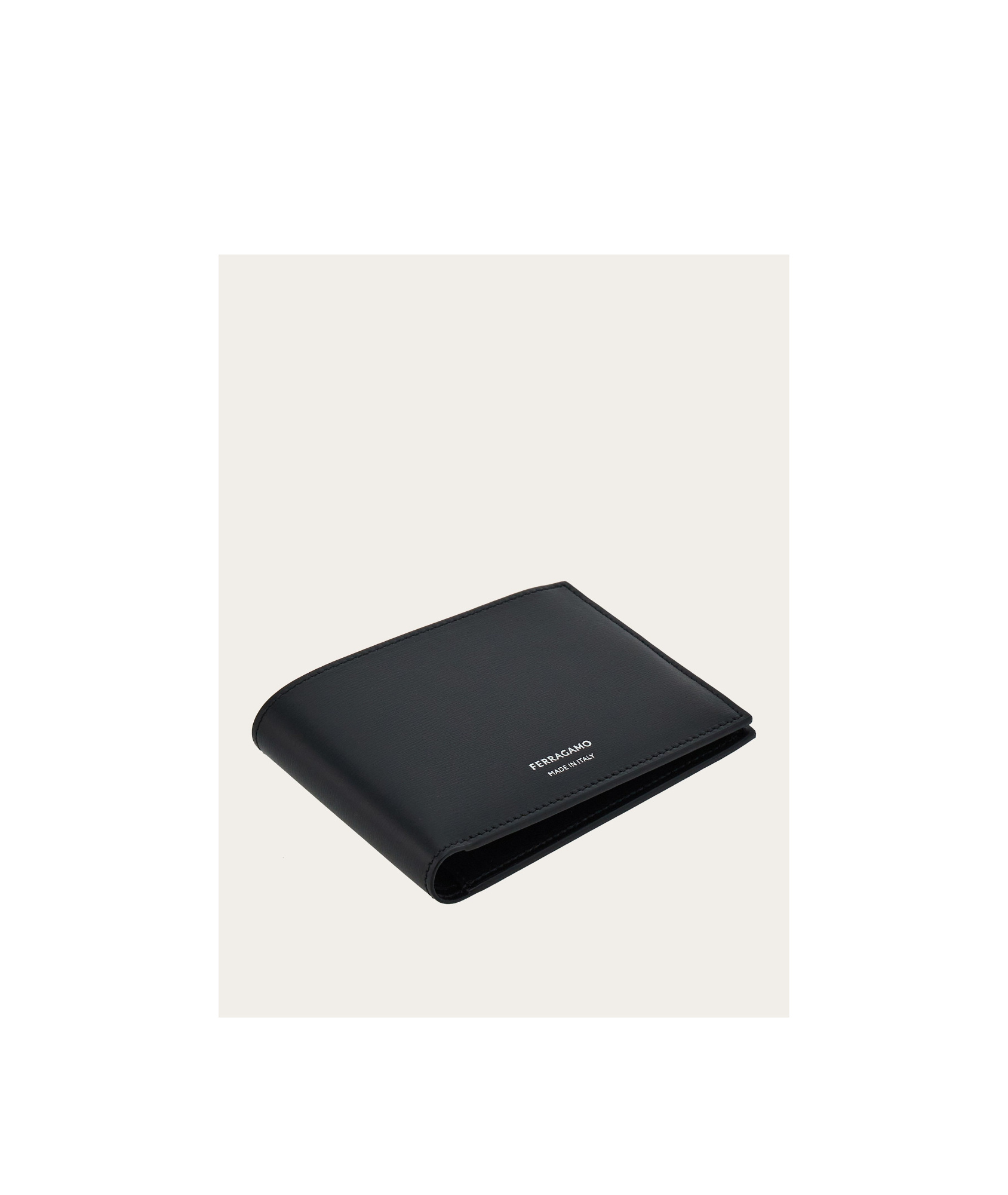 Shop Ferragamo Bi-fold Leather Wallet In Black
