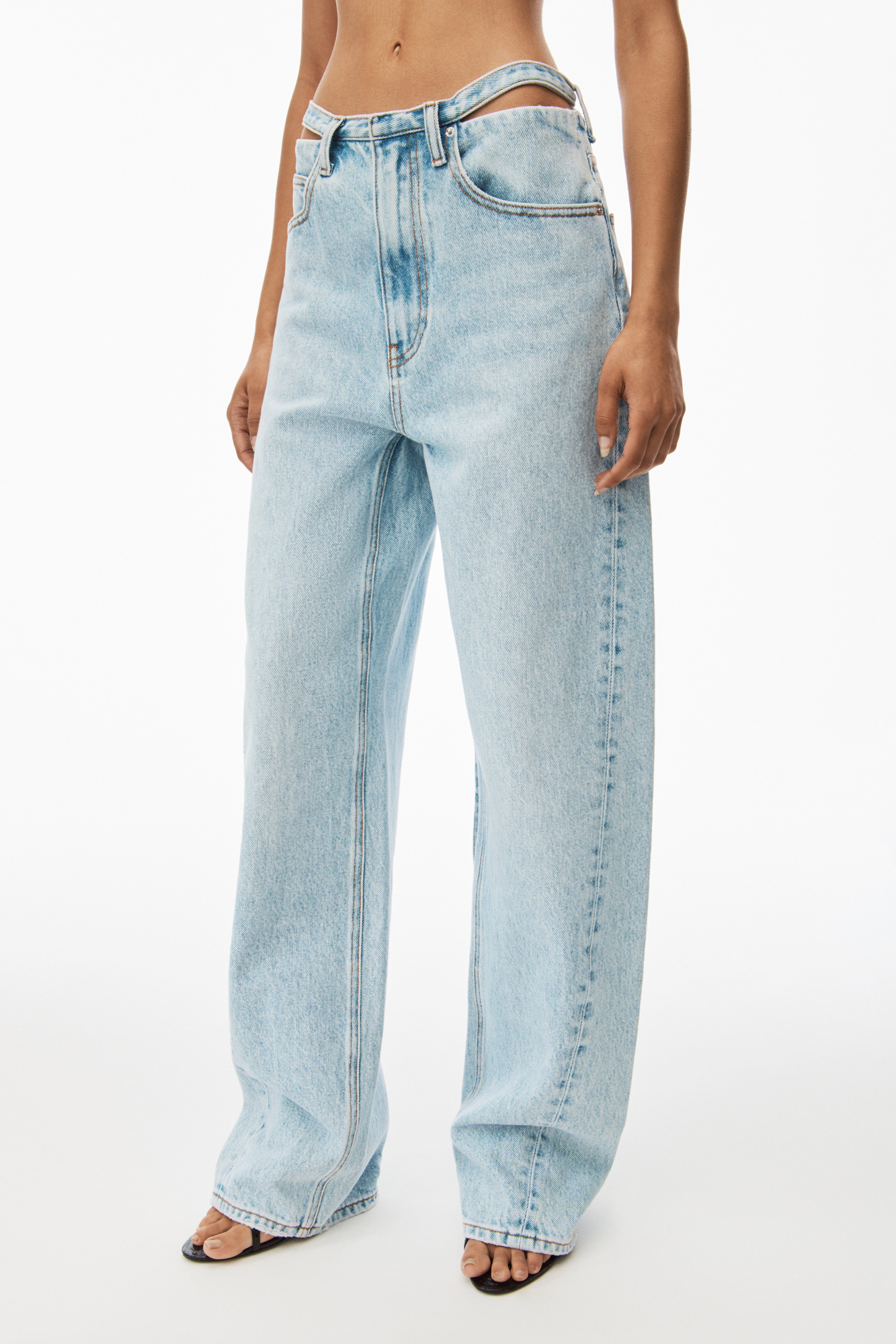 Alexander Wang Removable Waistband Harlan Jeans In Blue
