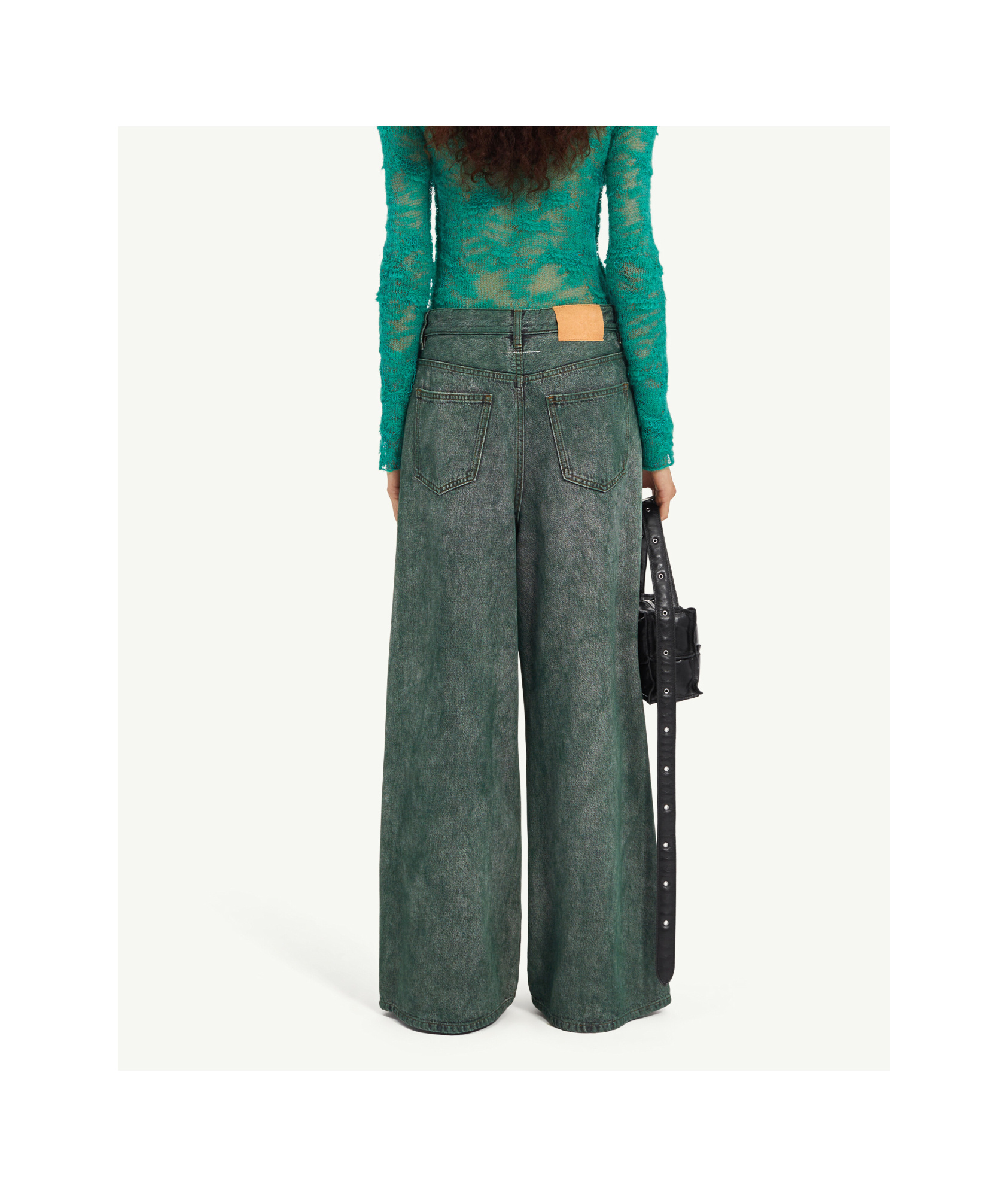Shop Mm6 Maison Margiela Numeric Denim Trousers In Gray