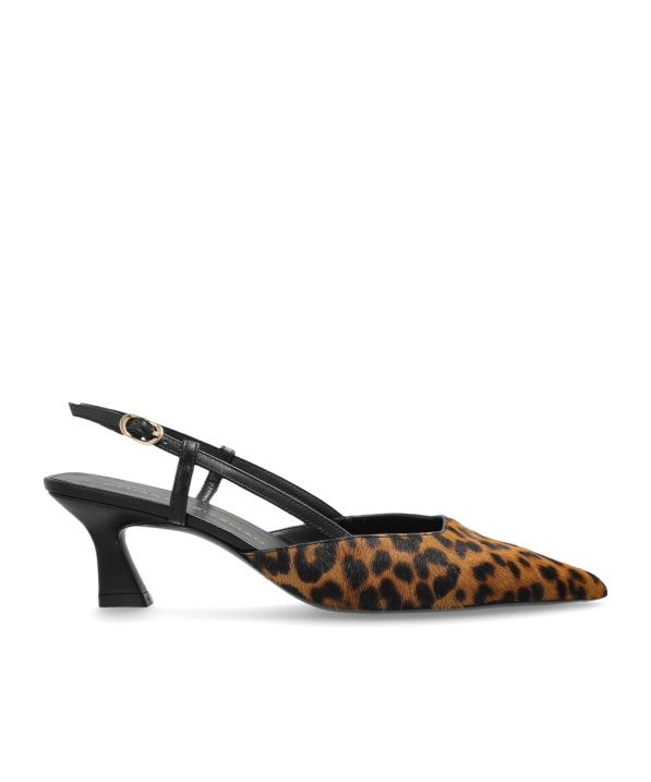 Stuart Weitzman Vinnie Leopard Kitten Slingback Pumps