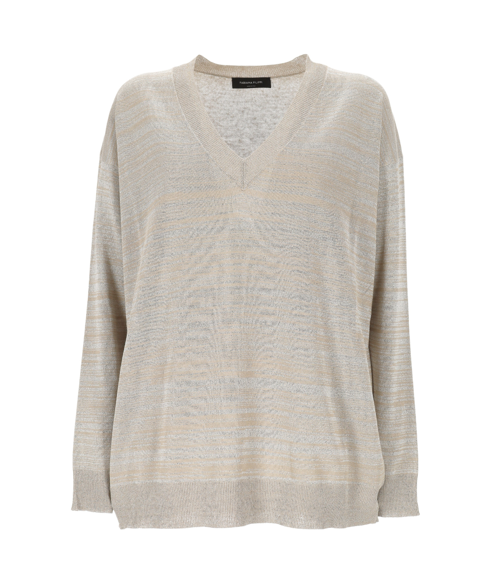 FABIANA FILIPPI FABIANA FILIPPI V-NECK METALLIC-THREADING JUMPER