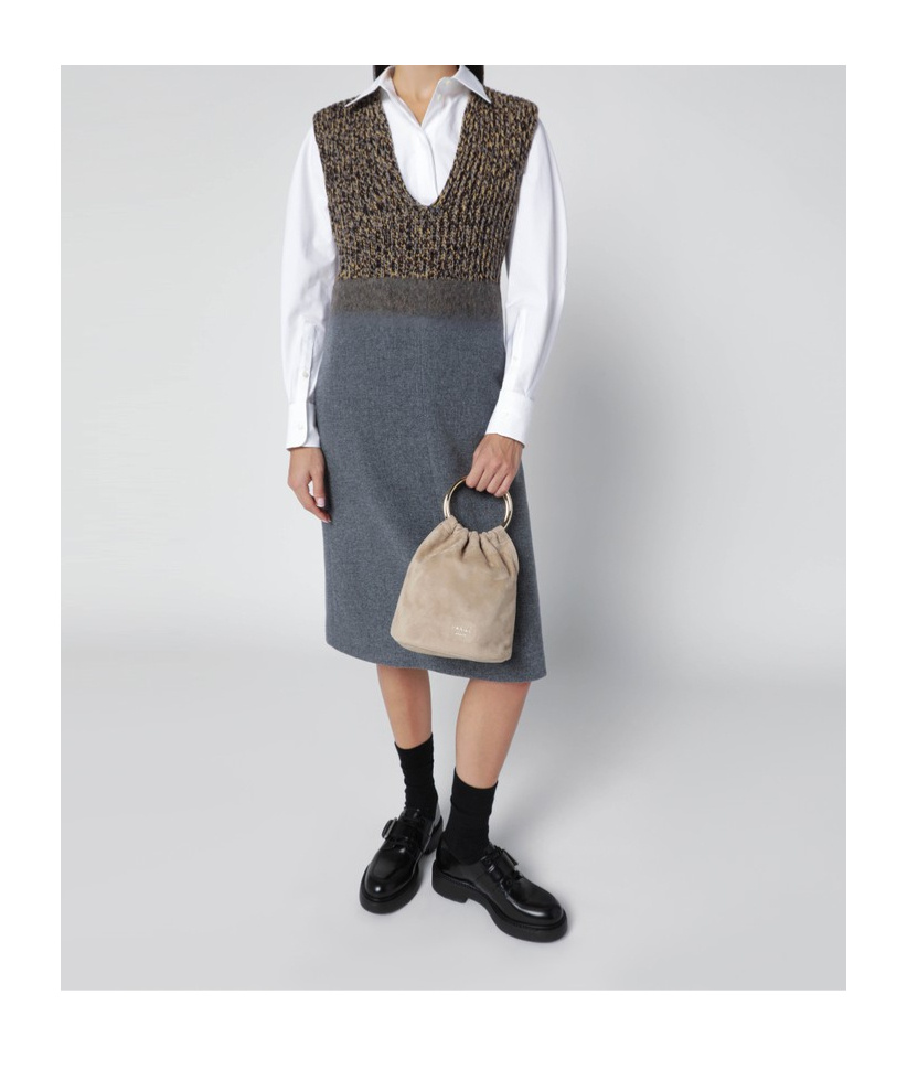 Prada Mini Bucket Bag In Desert Suede