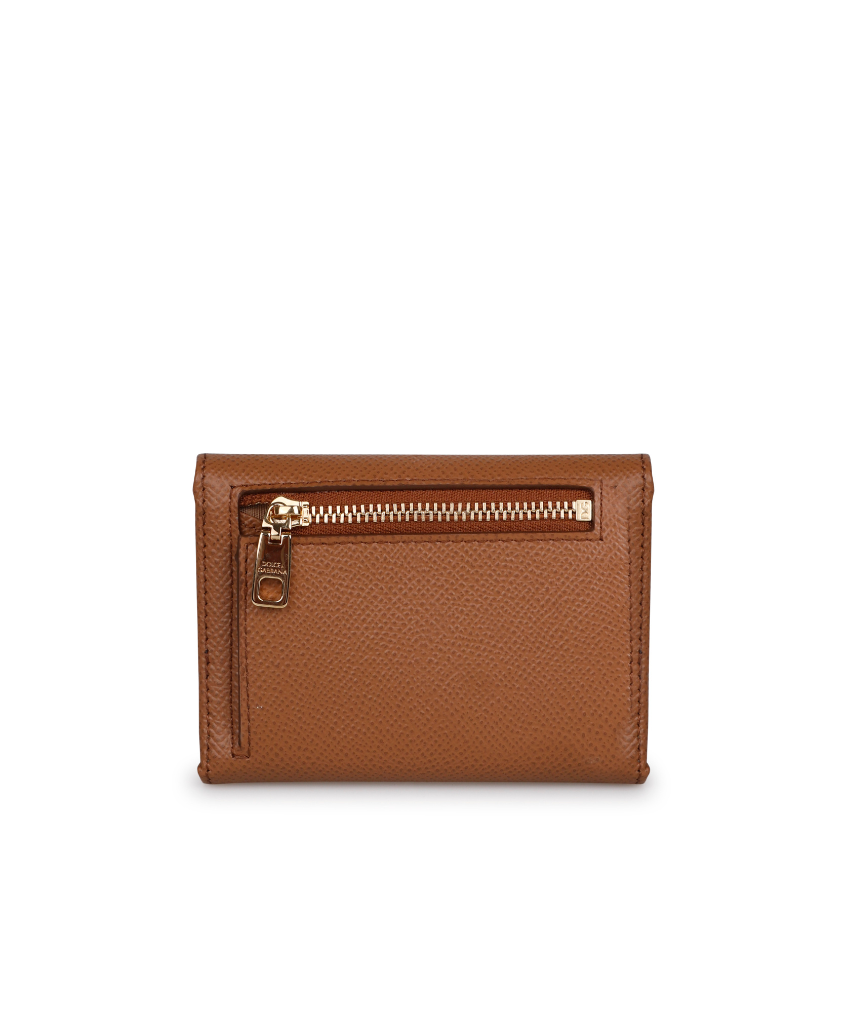 Dolce & Gabbana Dauphine French-flap Leather Wallet In Brown