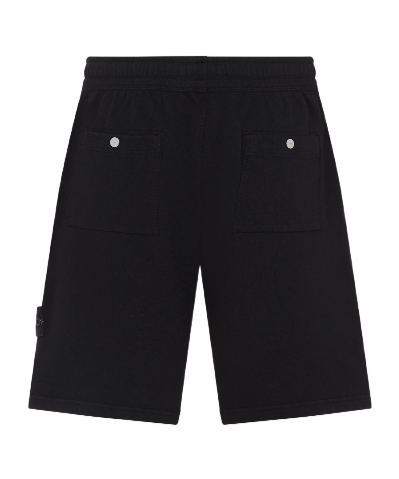 Stone Island Logo Patch Shorts In Black