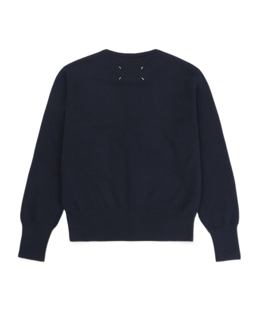 Maison Margiela Long-sleeved Knitted Cardigan In Black
