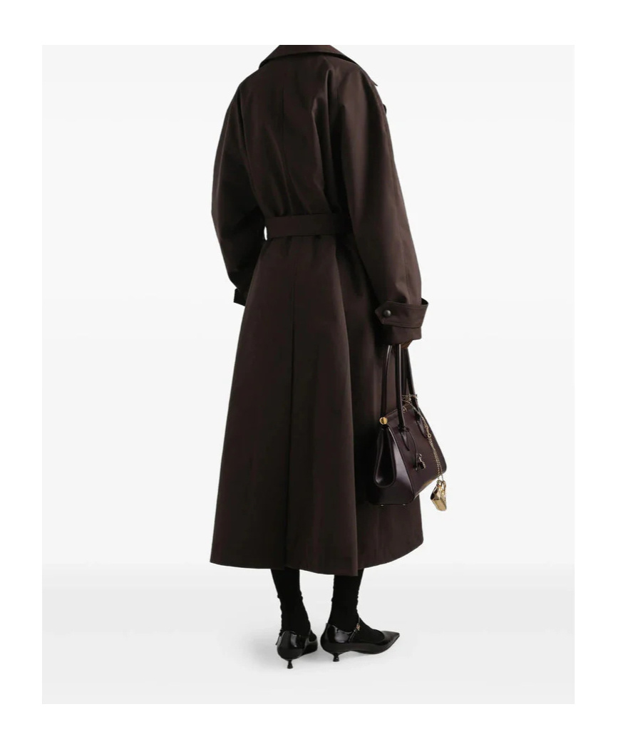Dolce & Gabbana Double-breasted Belted Coat In Brown