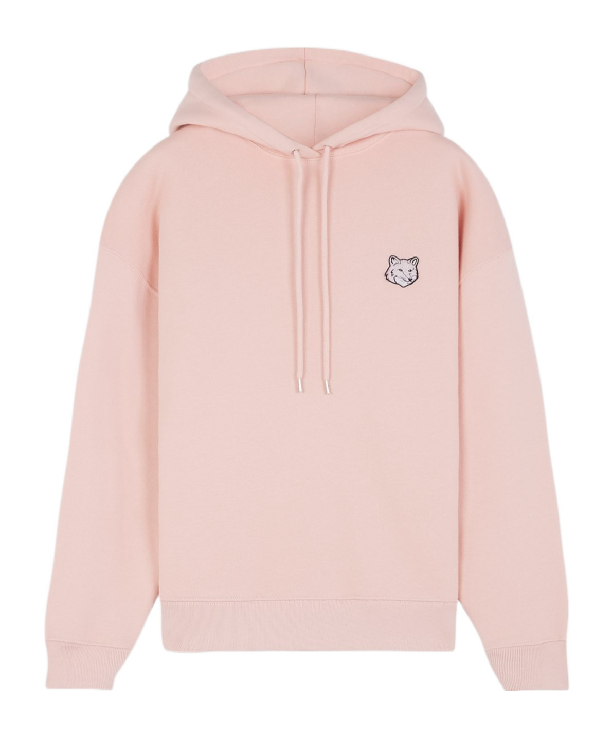 Shop Maison Kitsuné Fox Head Patch Drawstring Hoodie In Pink