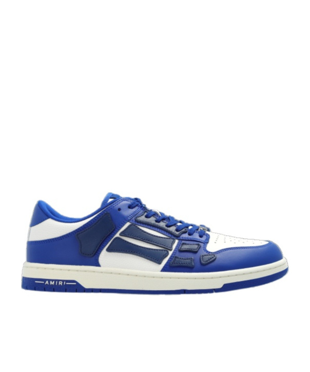 Amiri Low-top Leather Sneakers With Perforated Upper In Blue