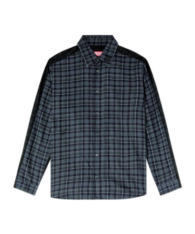 Diesel S-simply-check Shirt In Black