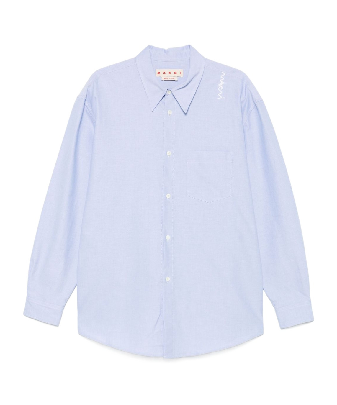 Marni Logo-embroidered Shirt In Blue