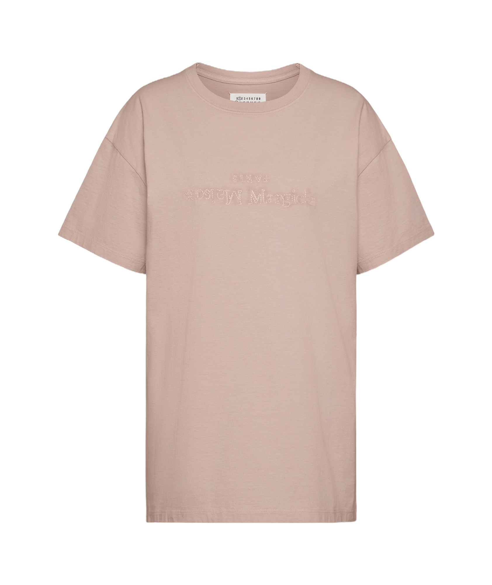 Maison Margiela Logo-embroidered Cotton T-shirt In Nude