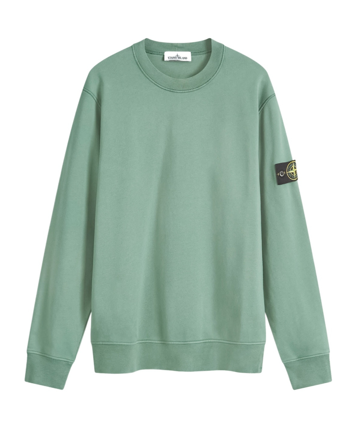 Stone Island Logo Patch Crewneck Sweatshirt In Green