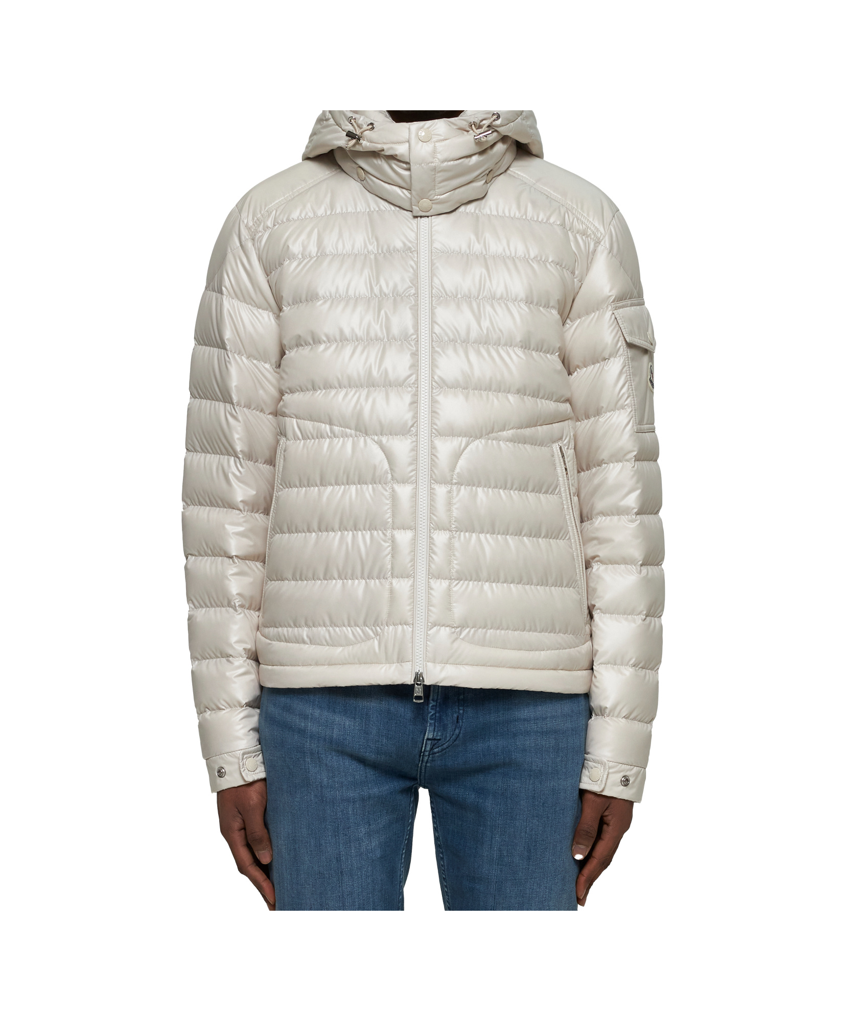 Moncler Ivory Lauros Short Hooded Down Jacket In White