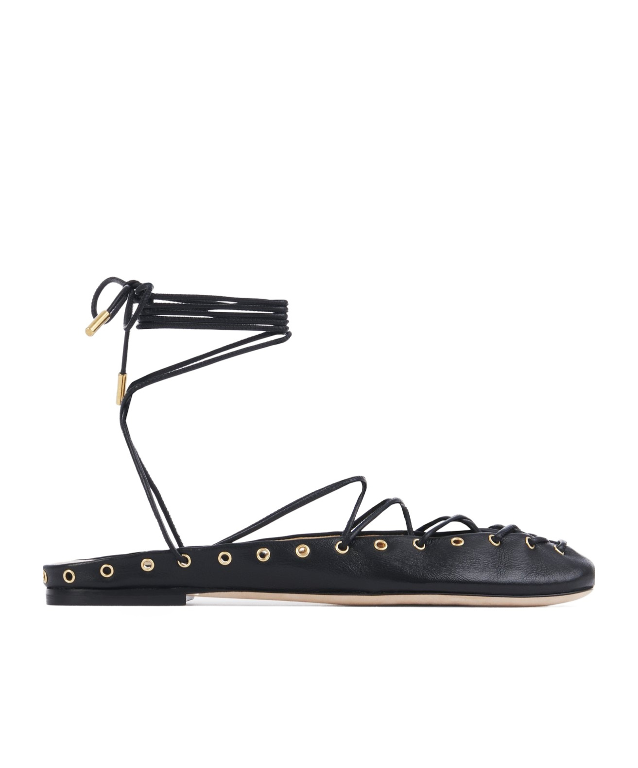 Chloé Ghillies Leather Ballet Flats In Black