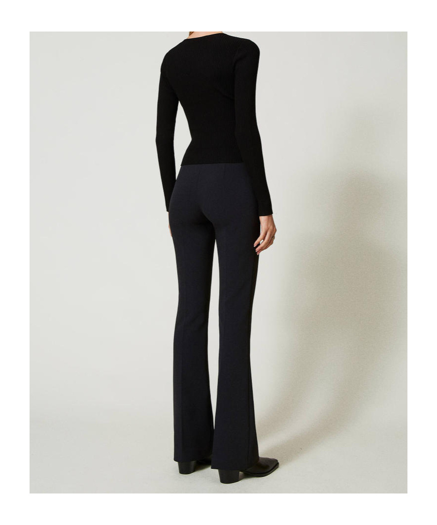 Twinset Bootcut Trousers In Black