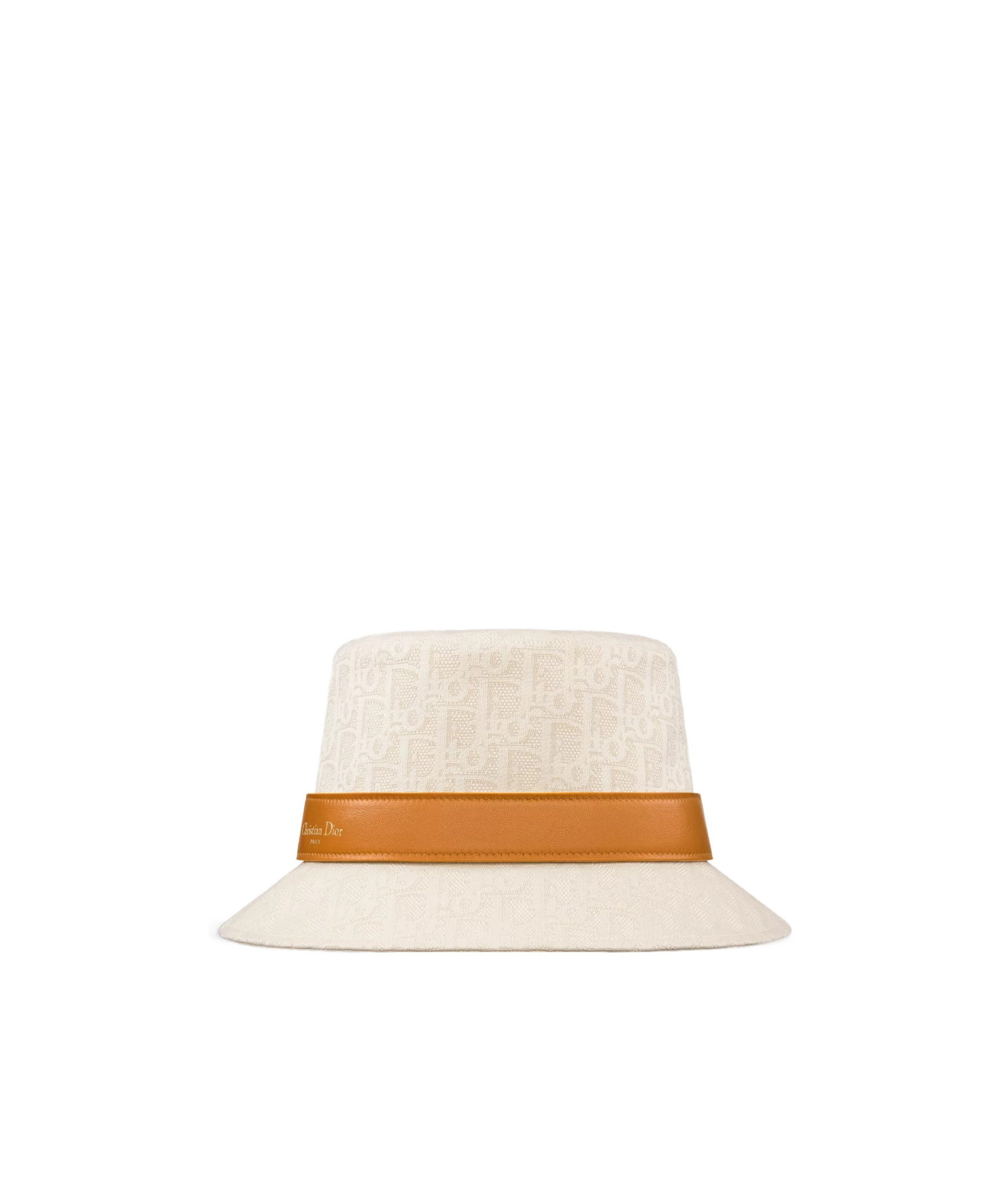 Dior Teddy-d  Oblique Small Brim Bucket Hat In White