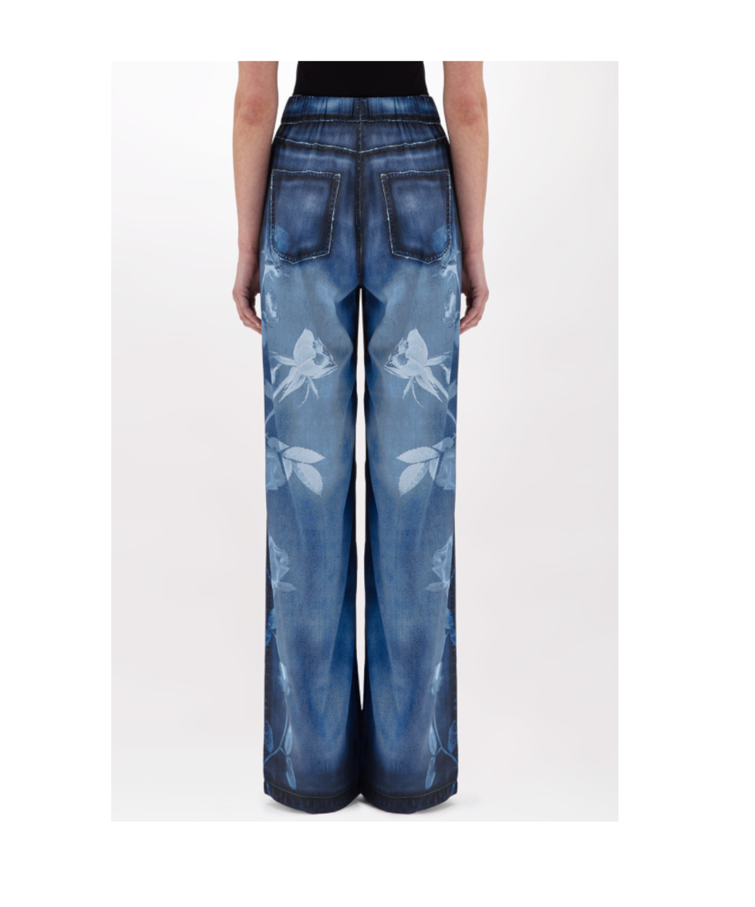 Blugirl Elastic Waist Trousers In Blue