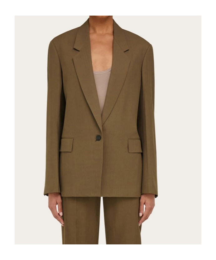 Ferragamo Single Breasted Blazer In Green
