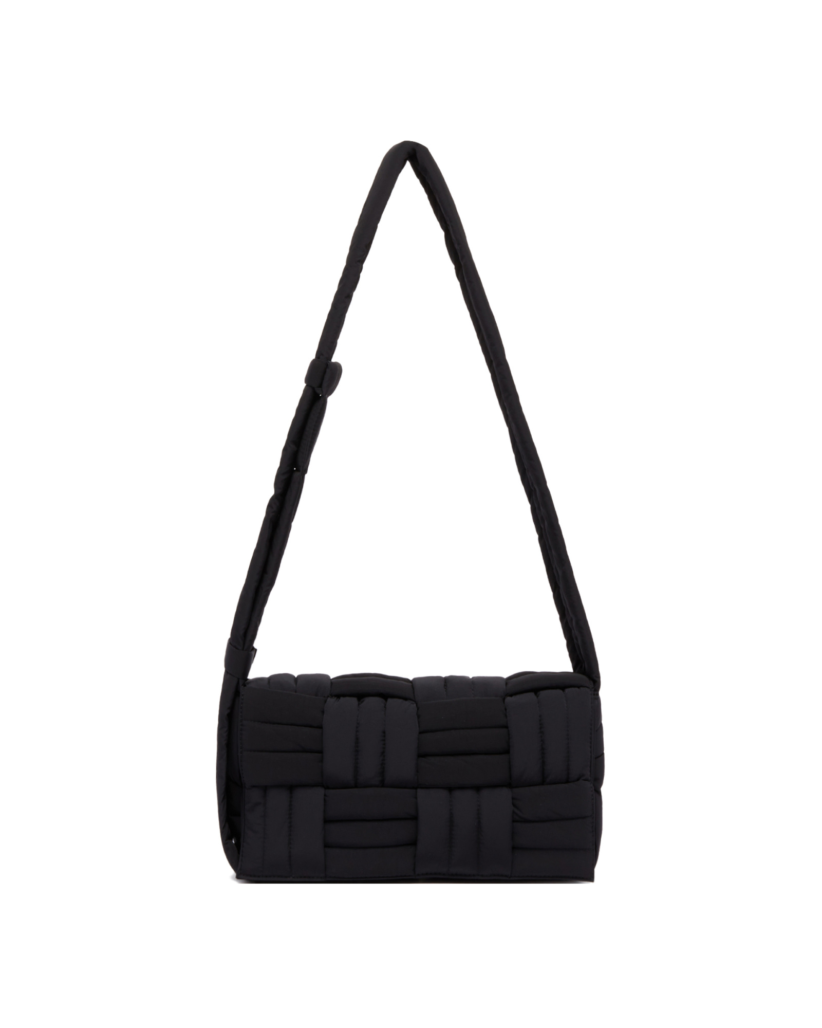 Bottega Veneta Intreccio Padded Shoulder Bag In Black