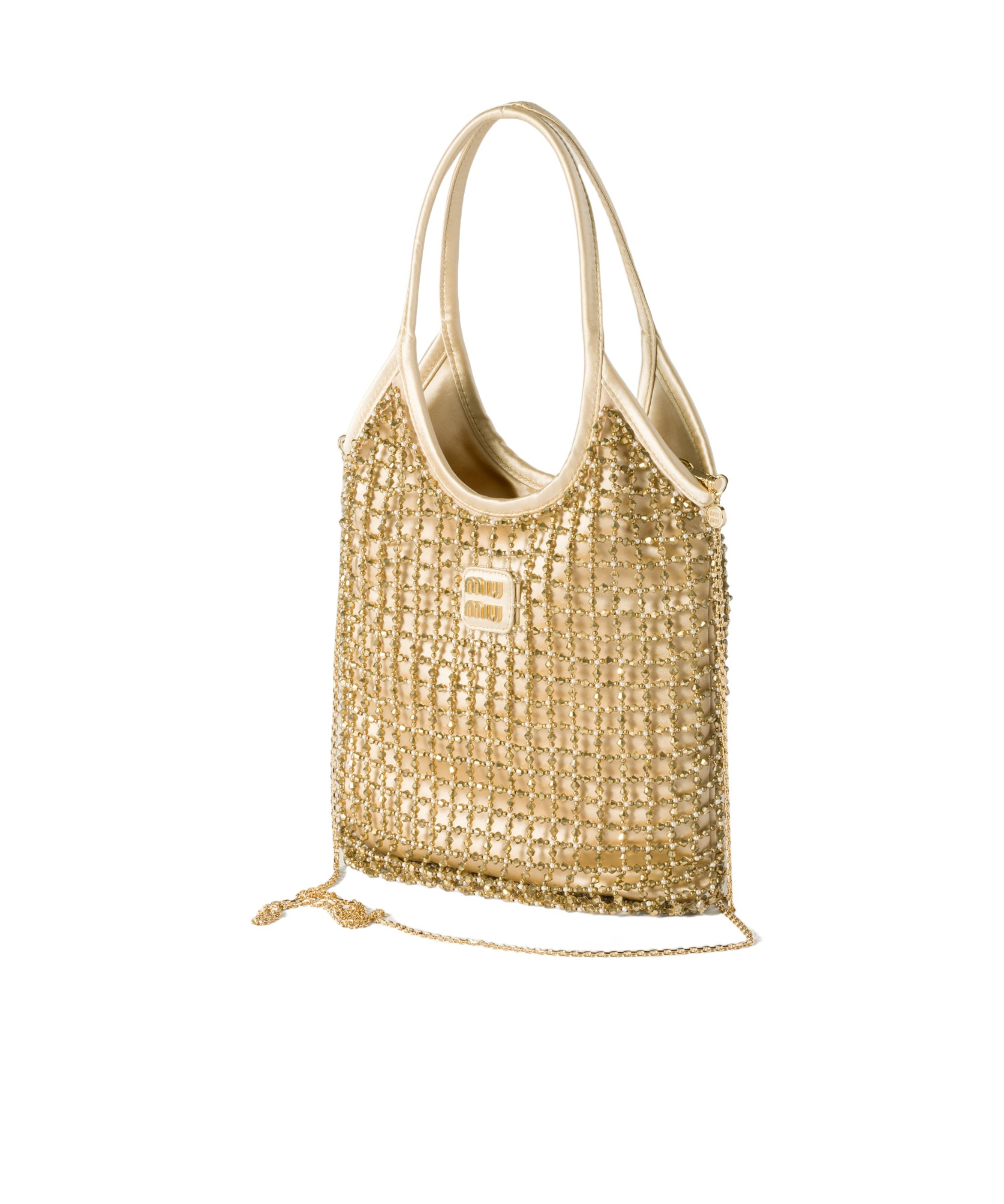 Miu Miu Chain Shoulder Bag In Nude