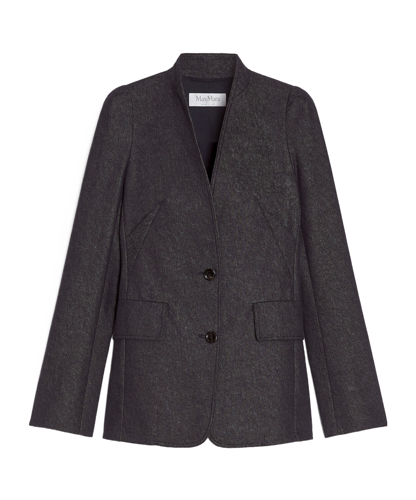 Max Mara Long-sleeved Suit Coat In Black