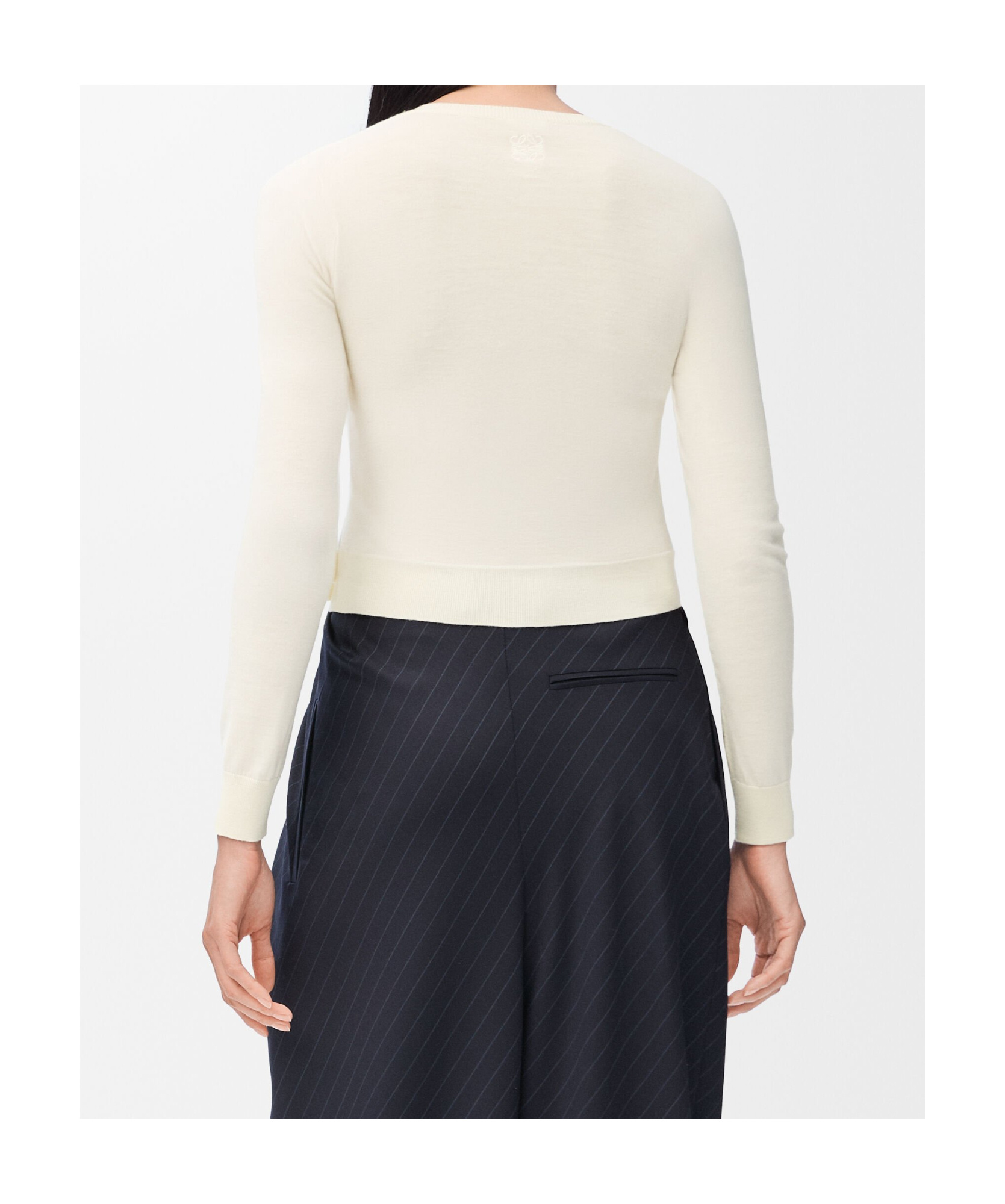 Loewe Long-sleeved Wool Cardigan In White