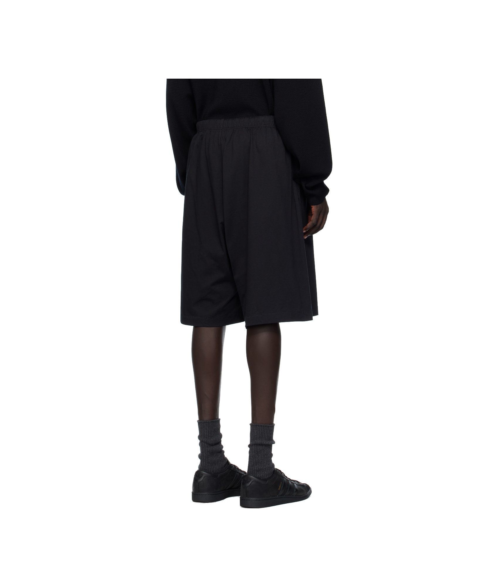 Essentials Embossed Patch Drawstring Shorts In Black