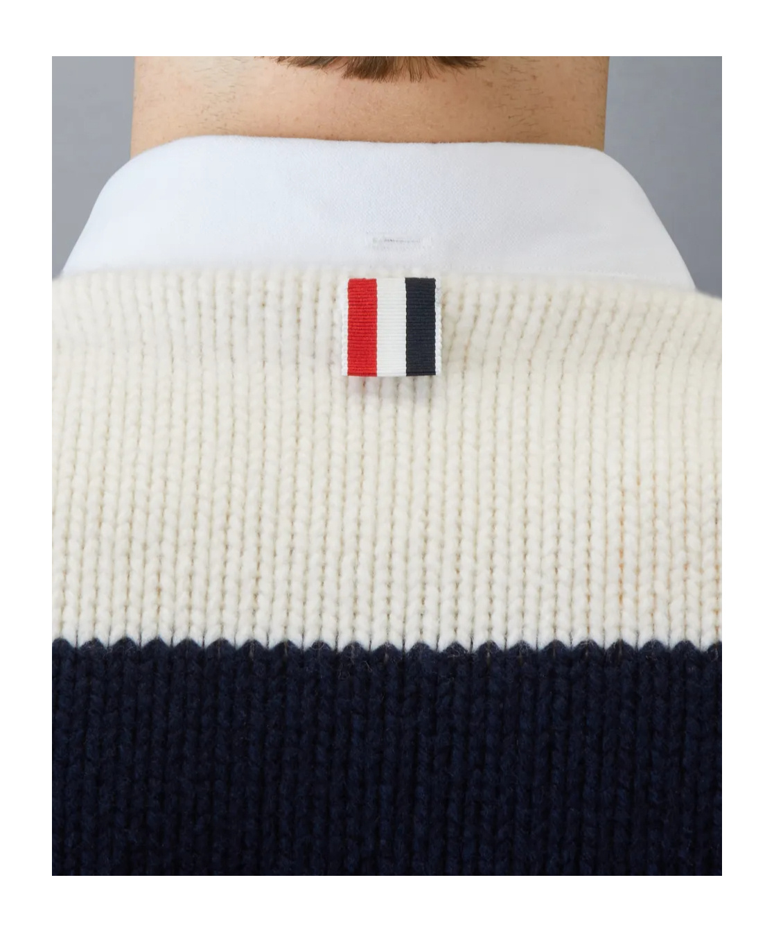 Thom Browne Rugby Stripe Jersey Stitch Boat Neck Pullover In Black