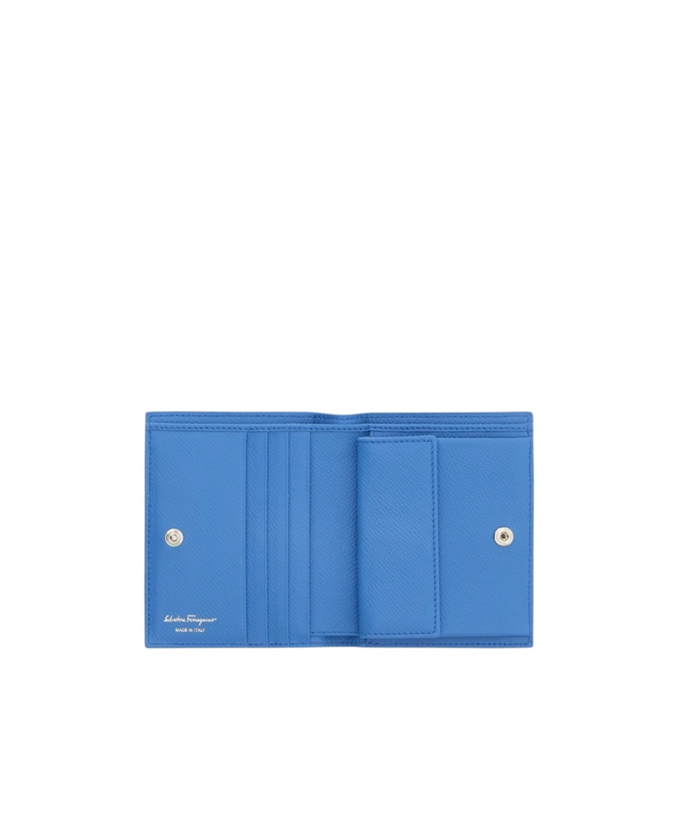 Ferragamo Gancini Compact Wallet In Blue