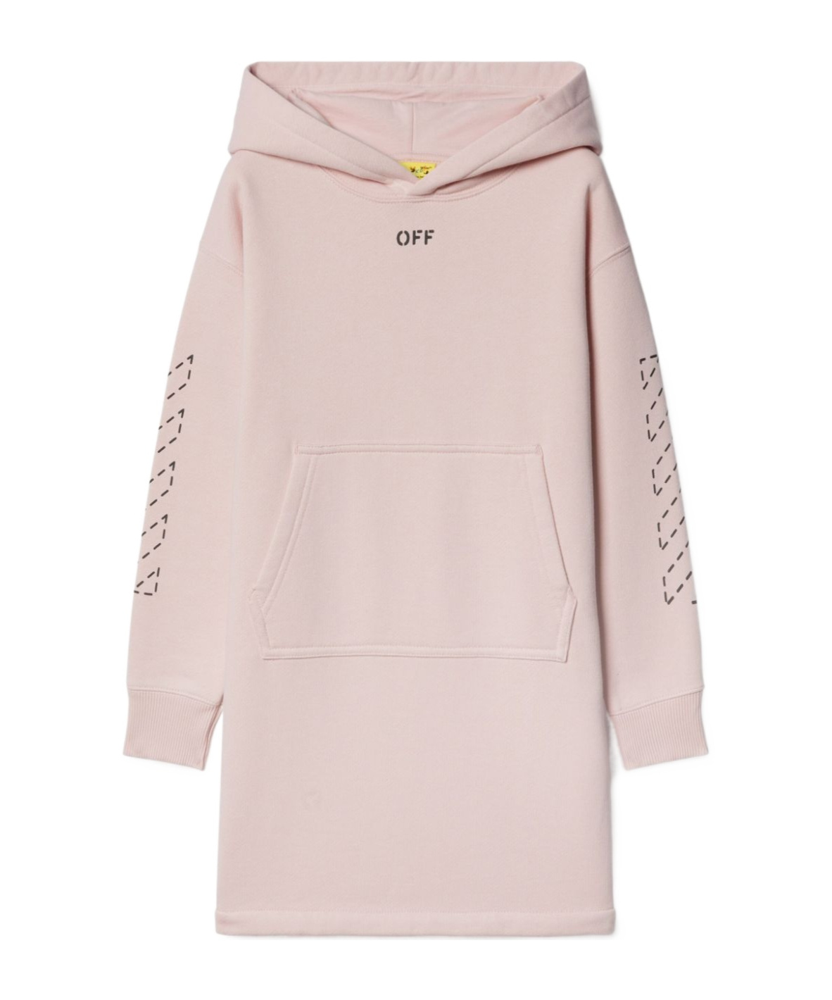 Off-white Arrow Stitched Cotton Hoodie Dress In Pink