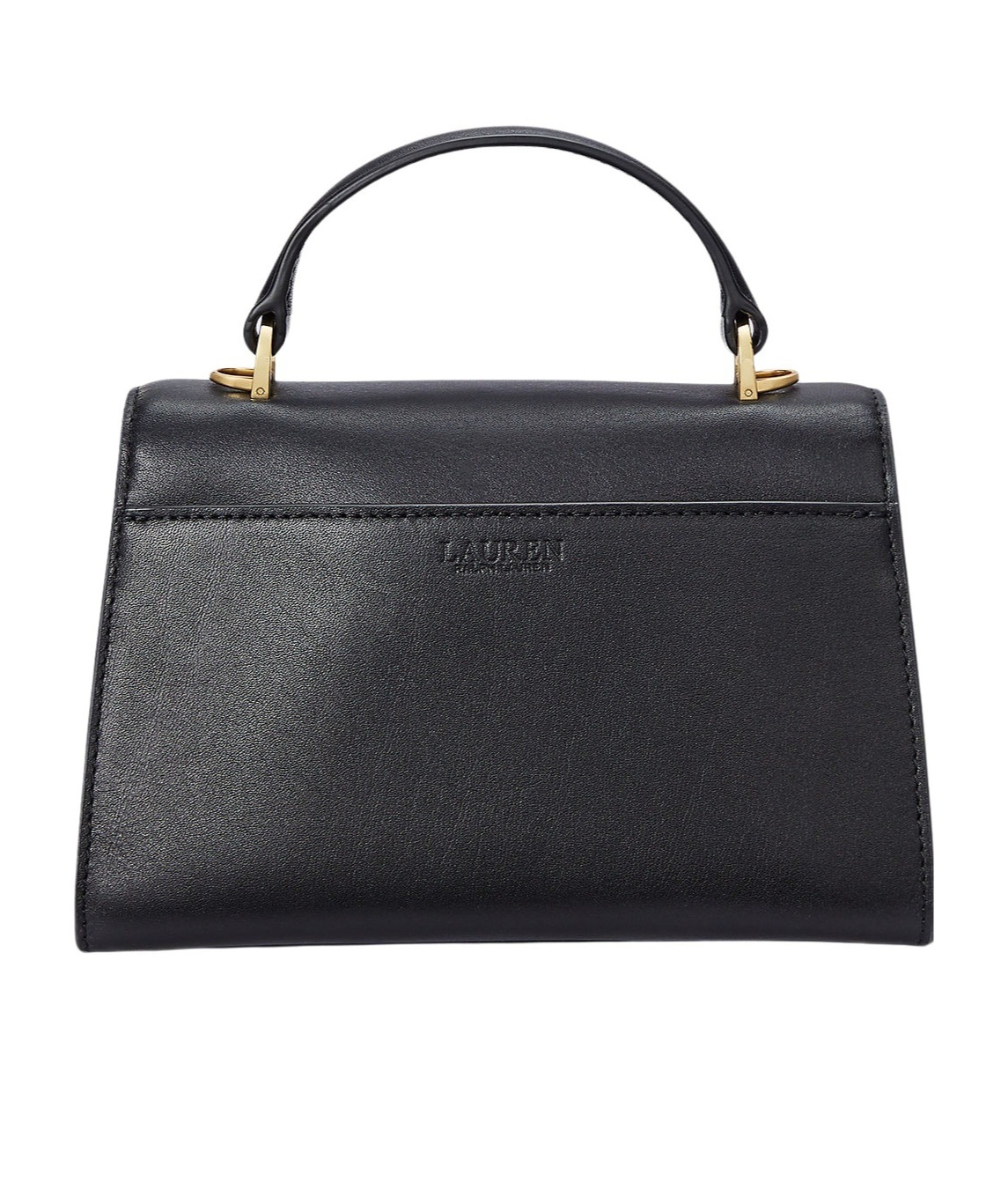 Ralph Lauren Leather Small Farrah Satchel In Black