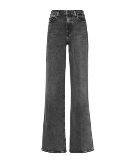 7 For All Mankind High-waisted Flared Jeans In Black