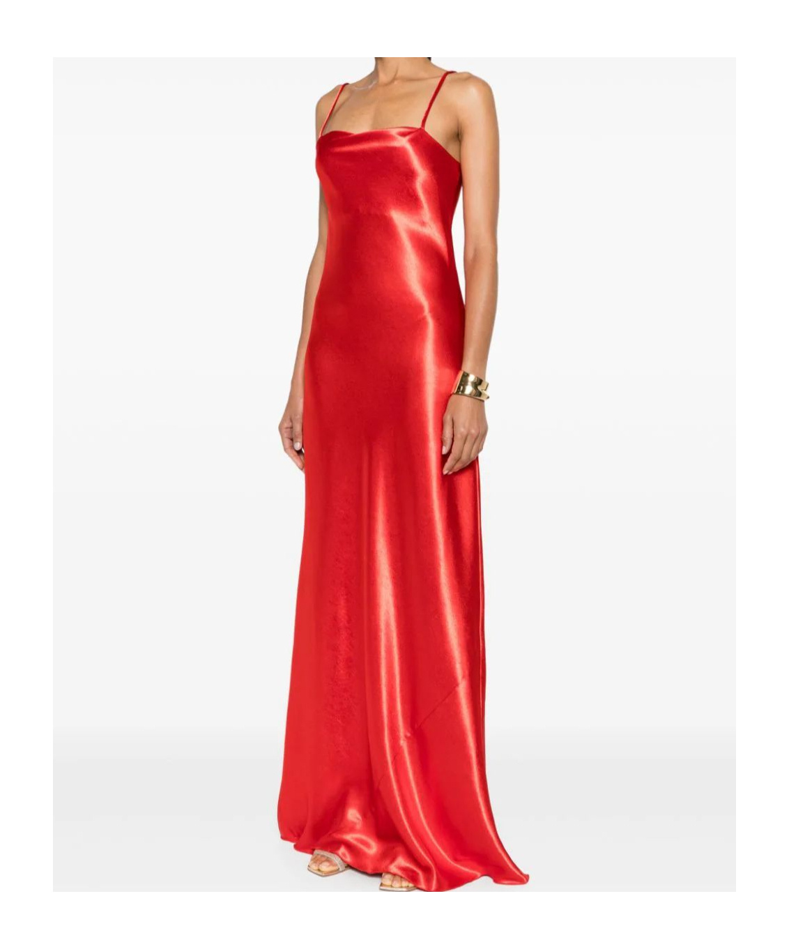 Shop Forte Forte Square-neck Satin Maxi Dress