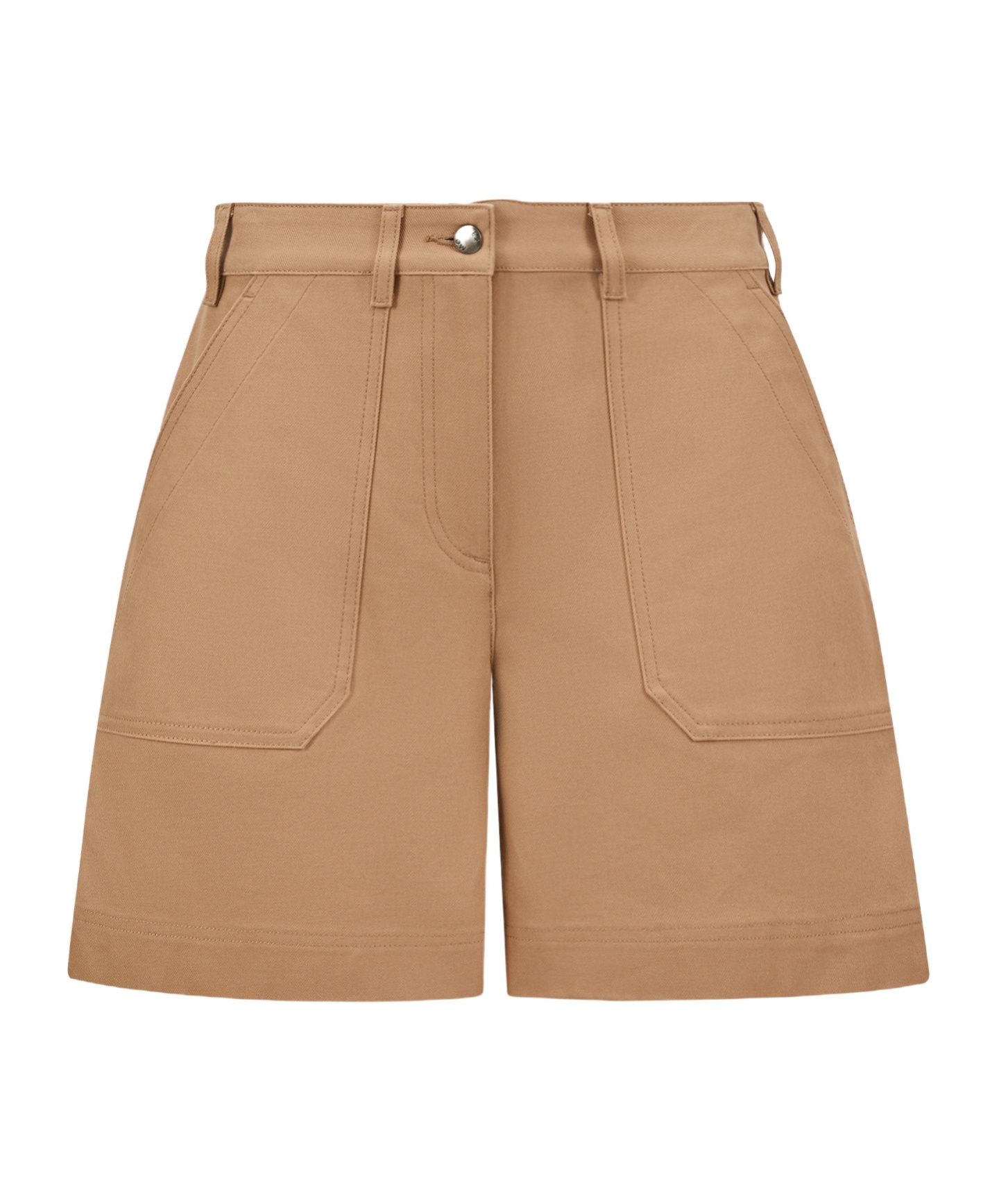 Moncler Bermuda En Gabardine De Coton In Brown