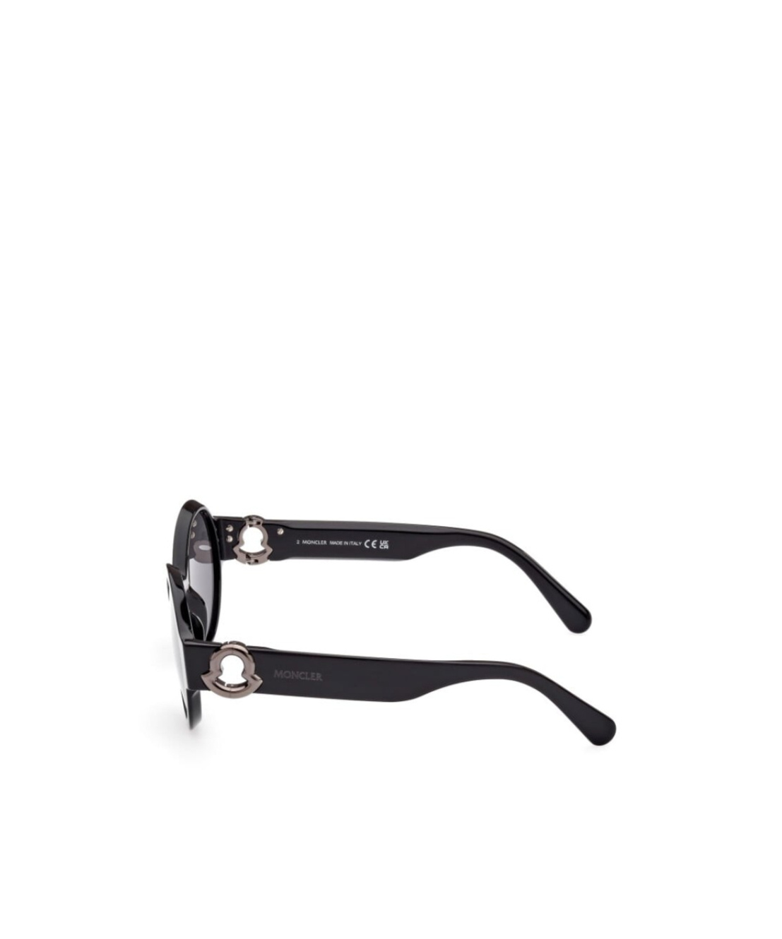 Moncler Chic Round Lens Pantographed Sunglasses In Black